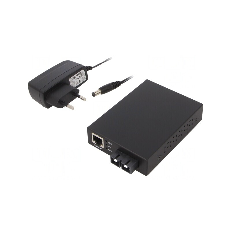 Convertor Media Giga Ethernet/Fibră Optică Multimod 12-48VDC | Electronic-mag.ro | Componente Electronice