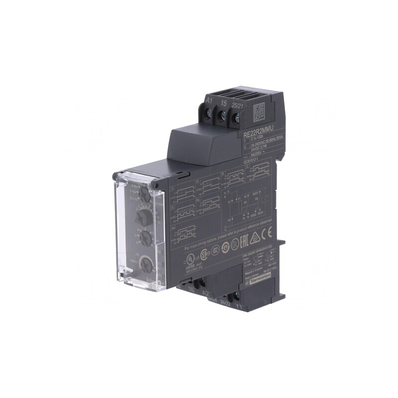 Timer Programabil 0.05s-100h DPDT 250VAC/8A 24-240VAC 24VDC IP20 | Electronic-mag.ro | Componente Electronice
