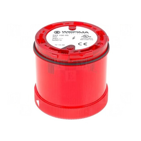 Semnalizator luminos cu xenon roșu 24VDC IP65 | Electronic-mag.ro | Componente Electronice