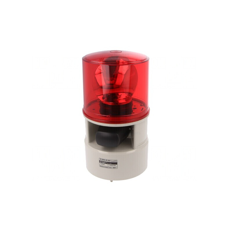 Sirenă și Lumină Rotativă 24VDC Roșu | Electronic-mag.ro | Componente Electronice
