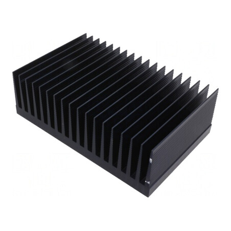Radiator extrudat cu aripioare negre 150x233x74 mm | Electronic-mag.ro | Componente Electronice