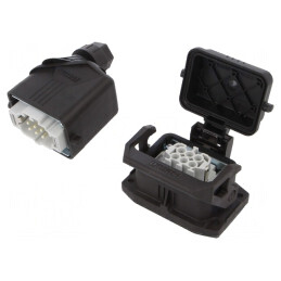 Conector HDC tată-mamă 500V 16A 6P+E | Electronic-mag.ro | Componente Electronice