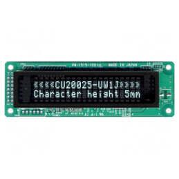Afișaj VFD Alfanumeric 20x2 4.7mm 350cd/m2 | Electronic-mag.ro | Componente Electronice