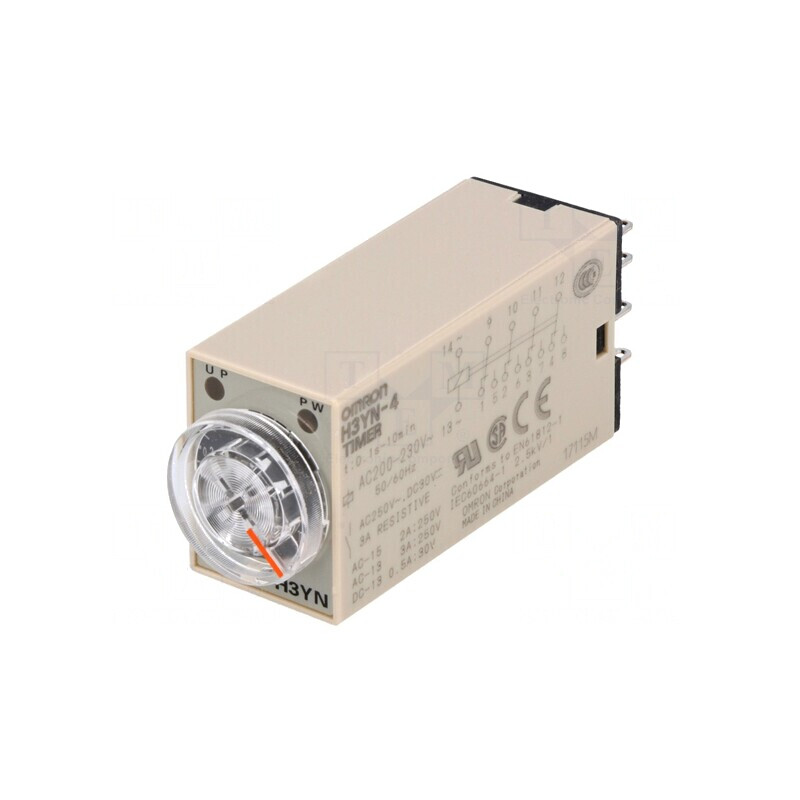 Timer 0,1s-10min 4PDT 250VAC 3A 200-230VAC IP40 | Electronic-mag.ro | Componente Electronice Timer 0,1s-10min 4PDT 250VAC 3A 200-230VAC IP40 | Electronic-mag.ro | Componente Electronice