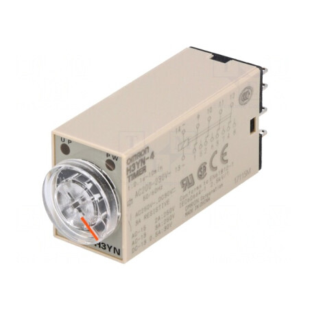Timer 0,1s-10min 4PDT 250VAC 3A 200-230VAC IP40 | Electronic-mag.ro | Componente Electronice