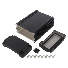 Carcasă aluminiu neagră IP67 106x150x56mm | Electronic-mag.ro | Componente Electronice