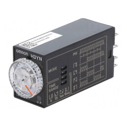 Temporizator 0,1s-10min 4PDT 250VAC/3A 200-230VAC IP40 | Electronic-mag.ro | Componente Electronice