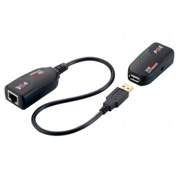 Extender USB Negru 50m Cat 5e/6