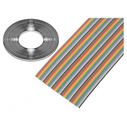 Cablu Bandă 1,27mm Cu 50x28AWG Neecranat PVC | Electronic-mag.ro | Componente Electronice