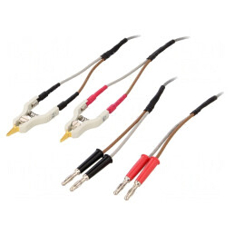 Cablu Kelvin 1,2m mufă banană 4mm x4 terminal x2 | Electronic-mag.ro | Componente Electronice
