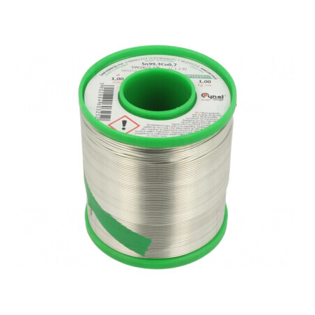 Sârmă de Lipit fără Plumb 1mm 1000g Bobină 227°C | Electronic-mag.ro | Componente Electronice