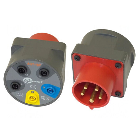 Adaptor Trifazic 16A Banană-Priză CEE Mufă AGT-16P | Electronic-mag.ro | Componente Electronice