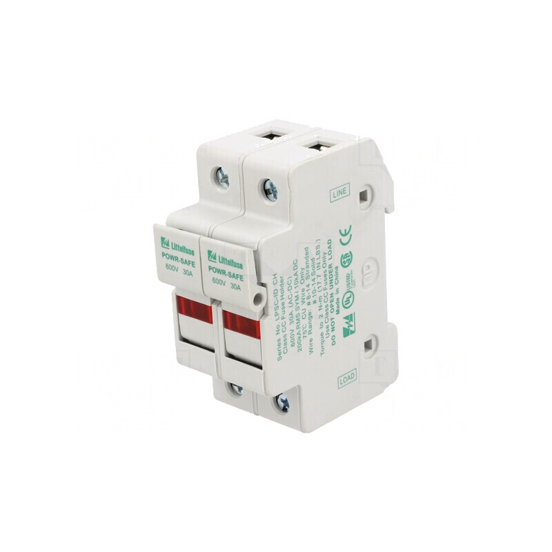 Clemă siguranţe cilindrice 10,3x38mm pentru şină DIN 30A | Electronic-mag.ro | Componente Electronice