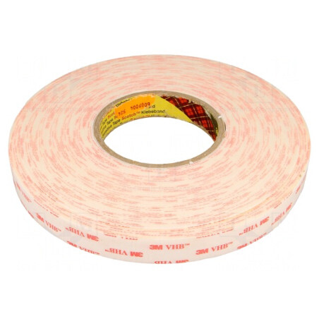 Bandă de fixare acrilică albă 19mm x 33m 600um | Electronic-mag.ro | Componente Electronice