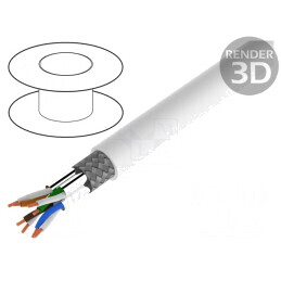 Cablu Ethernet Industrial S/FTP Cat7 LSZH Alb 100m