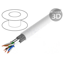 Cablu Ethernet Industrial S/FTP Cat7 LSZH Alb 100m | Electronic-mag.ro | Componente Electronice