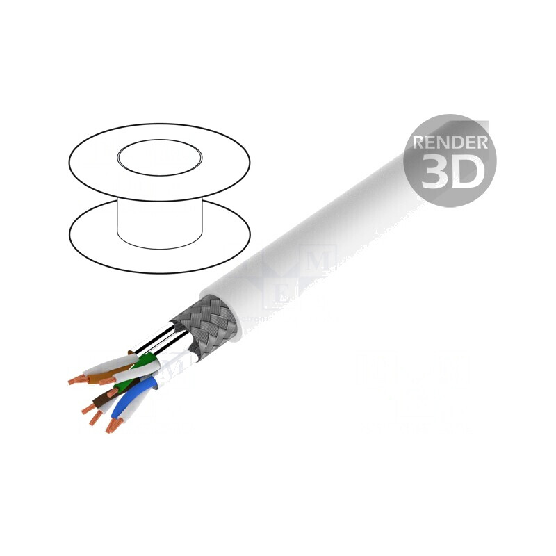 Cablu Ethernet Industrial S/FTP Cat7 LSZH Alb 100m | Electronic-mag.ro | Componente Electronice Cablu Ethernet Industrial S/FTP Cat7 LSZH Alb 100m | Electronic-mag.ro | Componente Electronice