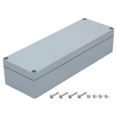 Carcasă universală aluminiu gri 125x362x81mm | Electronic-mag.ro | Componente Electronice