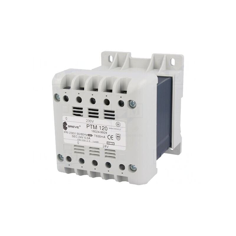 Transformator de Alimentare 120VA 230V 24V pentru Șină DIN | Electronic-mag.ro | Componente Electronice