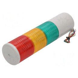 Coloană de semnalizare LED roşu/ambră/verde 24V | Electronic-mag.ro | Componente Electronice