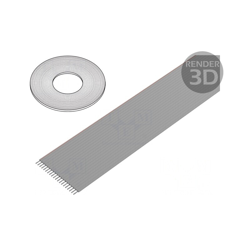 Cablu Bandă Neecranat 1,27mm 20x26AWG PVC 100ft | Electronic-mag.ro | Componente Electronice