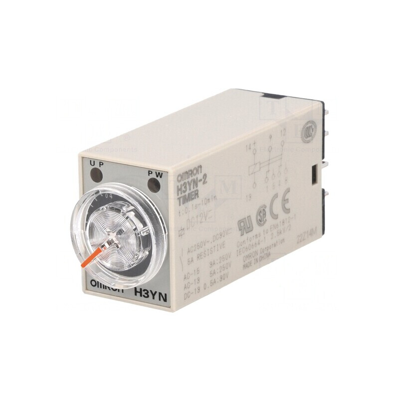 Timer 0,1s÷10min DPDT 12VDC 250VAC/5A | Electronic-mag.ro | Componente Electronice