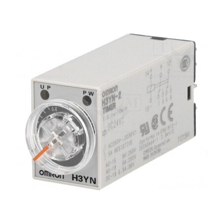 Timer H3YN-2 DPDT 250VAC 5A 24VDC 0.1s-10min | Electronic-mag.ro | Componente Electronice