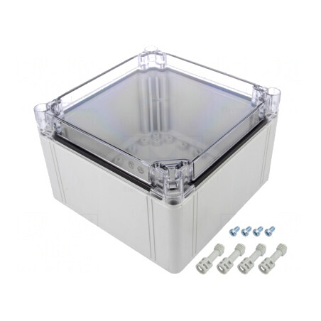 Carcasă Universală Policarbonat 200x200x132mm Transparentă | Electronic-mag.ro | Componente Electronice