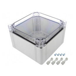 Carcasă Universală Policarbonat 200x200x132mm Transparentă | Electronic-mag.ro | Componente Electronice