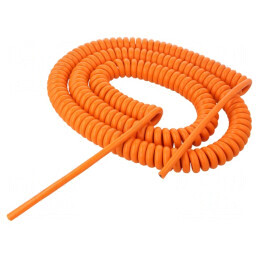 Cablu: spiralat | H07BQ-F | 2x1,5mm2 | neecranat | PUR | portocalie | 85365