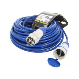 Prelungitor Alimentare 25m Albastru 16A | Electronic-mag.ro | Componente Electronice