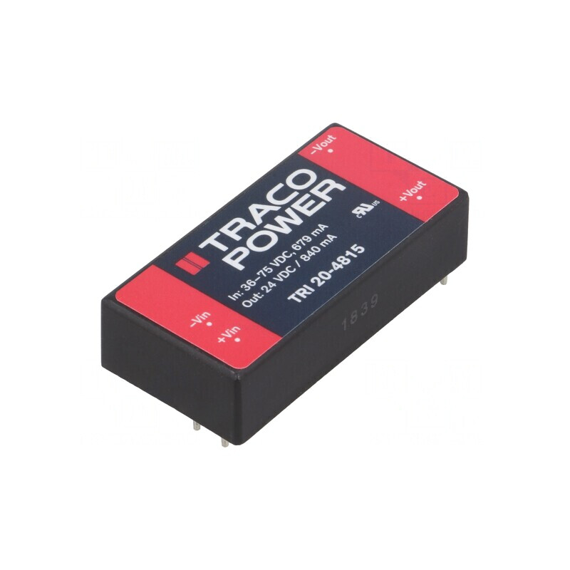 Convertor DC/DC 20W 36-75V la 24V 840mA TRI 20-4815 | Electronic-mag.ro | Componente Electronice Convertor DC/DC 20W 36-75V la 24V 840mA TRI 20-4815 | Electronic-mag.ro | Componente Electronice