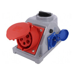 Conector alimentare AC trifazat mamă 32A 400VAC IP44 | Electronic-mag.ro | Componente Electronice