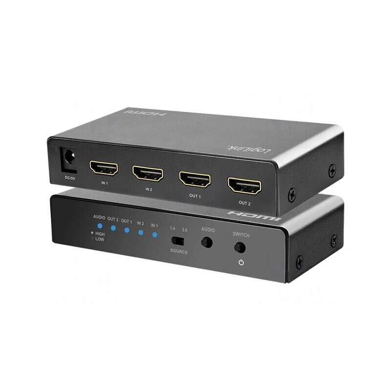 Switch HDMI 2.0 HDCP 2.2 Negru cu 2 Intrări HDMI | Electronic-mag.ro | Componente Electronice