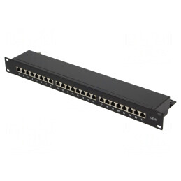 Patch Panel RJ45 Cat 6a 24 Porturi Negru 19" RACK | Electronic-mag.ro | Componente Electronice