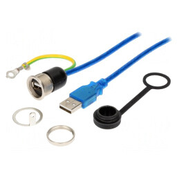 Cablu-adaptor | USB A soclu,USB A mufă | 1310 | USB 2.0 | IP54 | 2m | 1310-0004-04