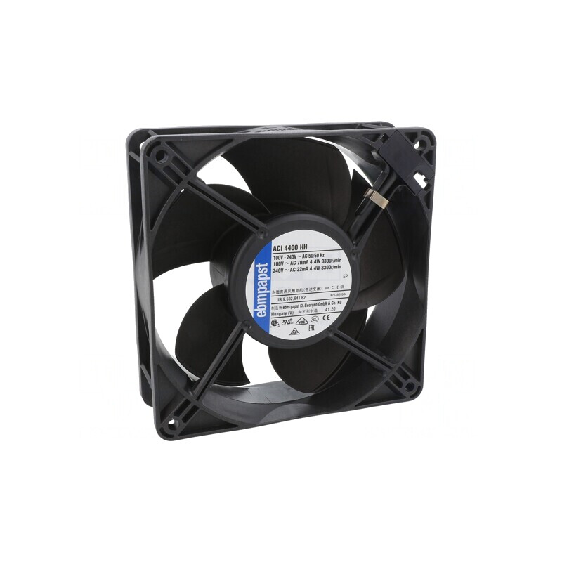 Ventilator Axial EC 119x119x38mm 175m3/h 43dBA 100-240VAC | Electronic-mag.ro | Componente Electronice