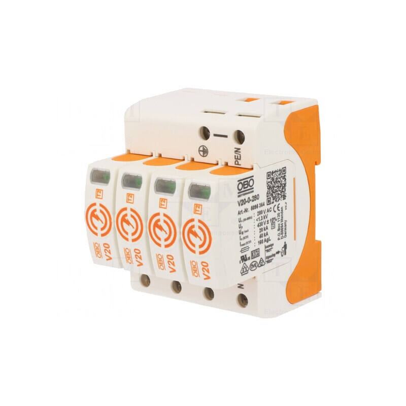 Limitator de Supratensiuni Tip 2 20kA 280VAC 4 Poli | Electronic-mag.ro | Componente Electronice