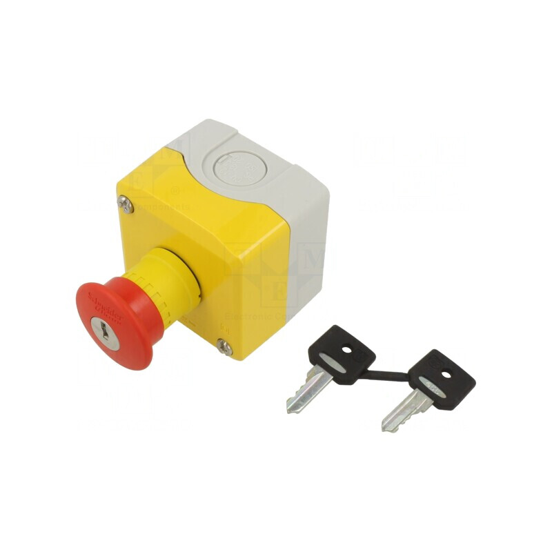 Casetă de comandă Harmony XB5 cu 1 buton cap ciupercă IP66 | Electronic-mag.ro | Componente Electronice