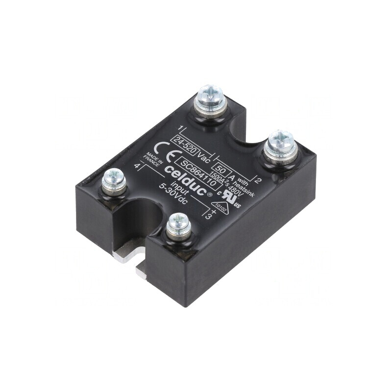Releu semiconductor 50A 24-520VAC 1-fazat | Electronic-mag.ro | Componente Electronice