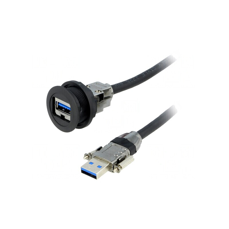 Soclu USB 22mm negru IP20 Lungime 3m | Electronic-mag.ro | Componente Electronice