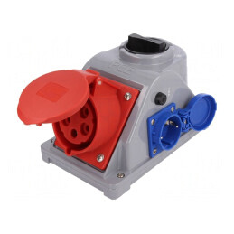 Conector Alimentare AC Trifazat 32A 400VAC IP44 Soclu Mamă | Electronic-mag.ro | Componente Electronice