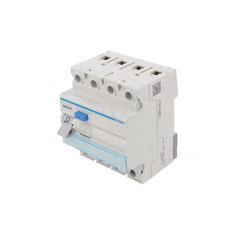 Întrerupător Diferenţial 25A 30mA 3P+N IP20 | Electronic-mag.ro | Componente Electronice