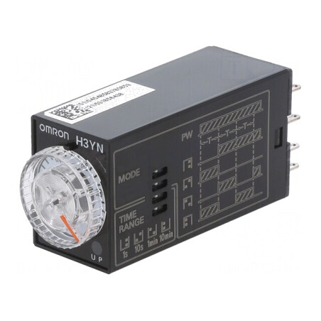 Timer DPDT 0,1s-10min 230VAC 5A H3YN-2-B | Electronic-mag.ro | Componente Electronice