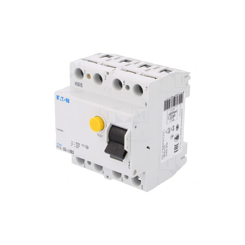 Întrerupător diferențial 63A 30mA 4P IP20 | Electronic-mag.ro | Componente Electronice