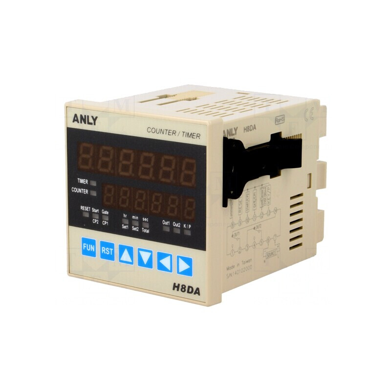 Contor electronic LED cu afișaj dublu H8DA 12-48V | Electronic-mag.ro | Componente Electronice