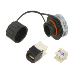Soclu RJ45 Cat 6 8p8c cu Fixare prin Rotire | Electronic-mag.ro | Componente Electronice