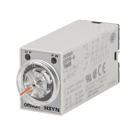 Timer 0,1s-10min 24VDC 4PDT 250VAC 3A H3YN-4 | Electronic-mag.ro | Componente Electronice