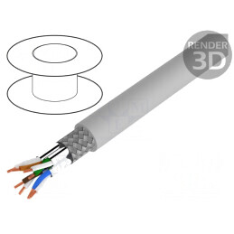 Cablu S/FTP Cat6 Cu 100m PVC Gri | Electronic-mag.ro | Componente Electronice