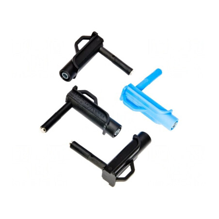 Set adaptoare tensiune negru albastru banană priză | Electronic-mag.ro | Componente Electronice
